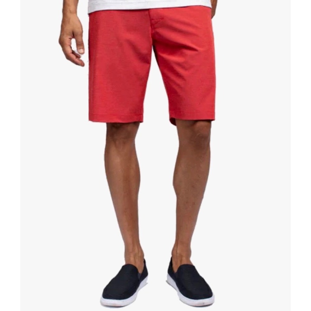 Travis Mathew Mens Red Performance Golf Shorts Size 42 Active Stretch Casual